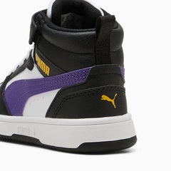 Puma Kids Rebound V6 Mid Ac+ Black/Purple Sneakers