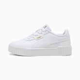 Puma Girls Carina 3.0 Shoes In White & Gold