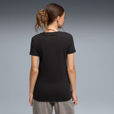 Puma Womens Essential Centered Cat Logo T-shirt In Black