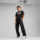 Puma Boys Essential No.1 Logo Woven Cargo Pants In Black