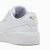 Puma Girls Carina 3.0 Shoes In White & Gold