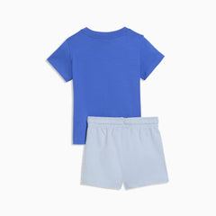 Puma Boys Minicats Essentilas Tee And Shorts Set In Blue