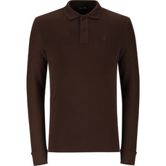 Polo Mens Essential Pique Ls Golfer Brown