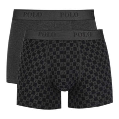 Polo Mens 2 Pack Boxer Set In Charcoal