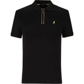 Polo Mens Plain 1/4 Zip Golfer In Black