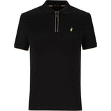 Polo Mens Plain 1/4 Zip Golfer In Black