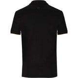 Polo Mens Plain Quarter Zip Double Mercerised Short Sleeves Golfer In Black