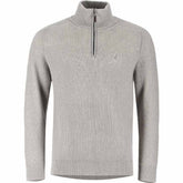 Polo Mens Textured 1/4 Zip Knitwear Sweater In Grey