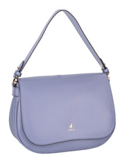 Polo Boxcalf Flapover Shoulder Bag Blue