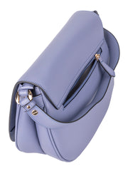 Polo Boxcalf Flapover Shoulder Bag Blue