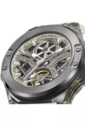 Police Cyclone Brown Rubber Analog Automatic Watch For Men