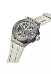 Police Cyclone Brown Rubber Analog Automatic Watch For Men