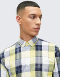 Polo Mens Easy Care Check Long Sleeve Shirt In Aqua