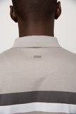 Polo Mens Stripe Golfer In Brown