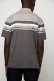 Polo Mens Stripe Golfer In Brown