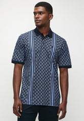 Polo Mens Geometric Printed Golfer In Navy