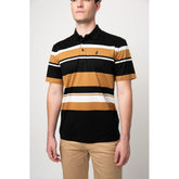 Polo Mens Stripe Golfer In Black