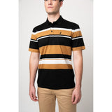 Polo Mens Stripe Golfer In Black