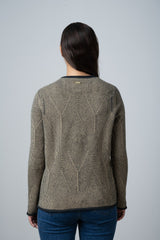 Polo Womens Alex Long Sleeve Textured Knit Jersey Dark Green