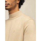 Polo Mens High Collar Knitwear Jersey In Taupe