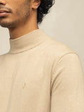 Polo Mens High Collar Knitwear Jersey In Taupe