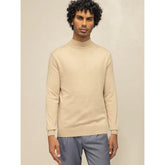 Polo Mens High Collar Knitwear Jersey In Taupe