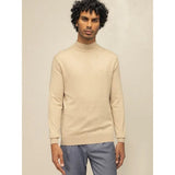 Polo Mens High Collar Knitwear Jersey In Taupe