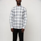 Polo Mens Large Gingham Long Sleeves Shirt In White Multi
