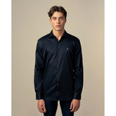 Polo Mens Long Long Sleeve Slim Stretch Shirt In Navy