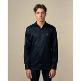 Polo Mens Long Long Sleeve Slim Stretch Shirt In Navy