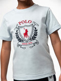 Polo Boys Cory Crested Short Sleeve T-shirt In Sky Blue