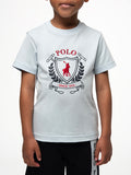 Polo Boys Cory Crested Short Sleeve T-shirt In Sky Blue