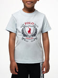Polo Boys Cory Crested Short Sleeve T-shirt In Sky Blue