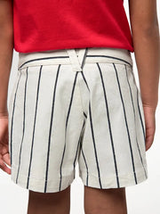 Polo Boys Elliot Striped Shorts In Off White