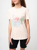 Polo Girls Paige Short Sleeve Printed T-Shirt In Dusty Pink
