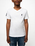 Polo Boys James V Neck T-Shirt In White