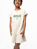 Polo Girls Emily Sleeveless Embroidered Dress In Putty