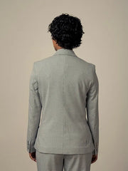 Polo Women Elizabeth Houndstooth Long Sleeve Grey Blazer