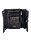 Polo Jacquard Medium Trifold Purse In Black