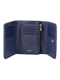 Polo Womens Jacquard Medium Trifold Purse In Navy