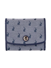 Polo Womens Jacquard Medium Trifold Purse In Navy
