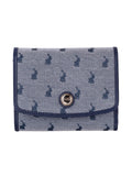 Polo Womens Jacquard Medium Trifold Purse In Navy