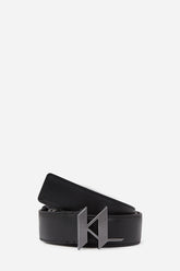 Karl Lagerfeld Mens K/Plak Leather Belt In Black
