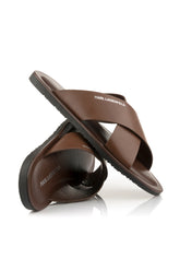 Karl Lagerfeld Kastor Iii Kross Strap Sandal Dark Brown