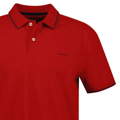 Gant Mens Regular Contrast Rugged Golfer In Red