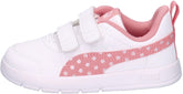 Puma Girls Courtflex V3 Dotty V Shoes In White & Pink