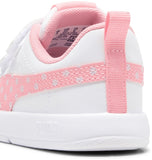 Puma Girls Courtflex V3 Dotty V Shoes In White & Pink