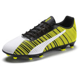 Puma Mens One 5.4 Fg Ag Soccer Shoes In White/Black/Yellow