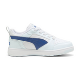 Puma Kids Rebound V6 Lo Ac Ps Shoes In White & Blue