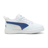 Puma Kids Rebound V6 Lo Ac Ps Shoes In White & Blue